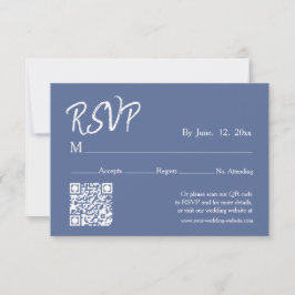 Cartão RSVP Detalhes do Casamento com Coroa Botânica Azul Desb