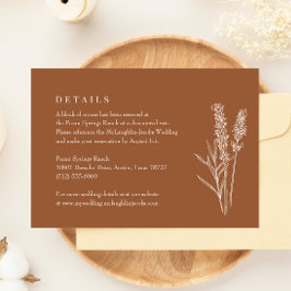 Cartão RSVP Detalhes do Casamento com Flor Silvestre Laranja Q
