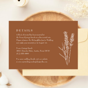 Cartão RSVP Detalhes do Casamento com Flor Silvestre Laranja Q