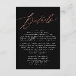 Cartão RSVP Detalhes do Casamento da Caligrafia Dourada Modern