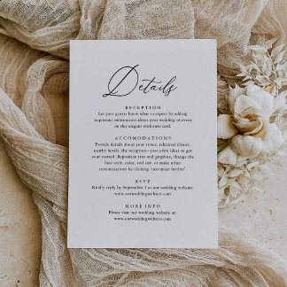 Cartão RSVP Detalhes do Casamento da Caligrafia Elegante Simpl