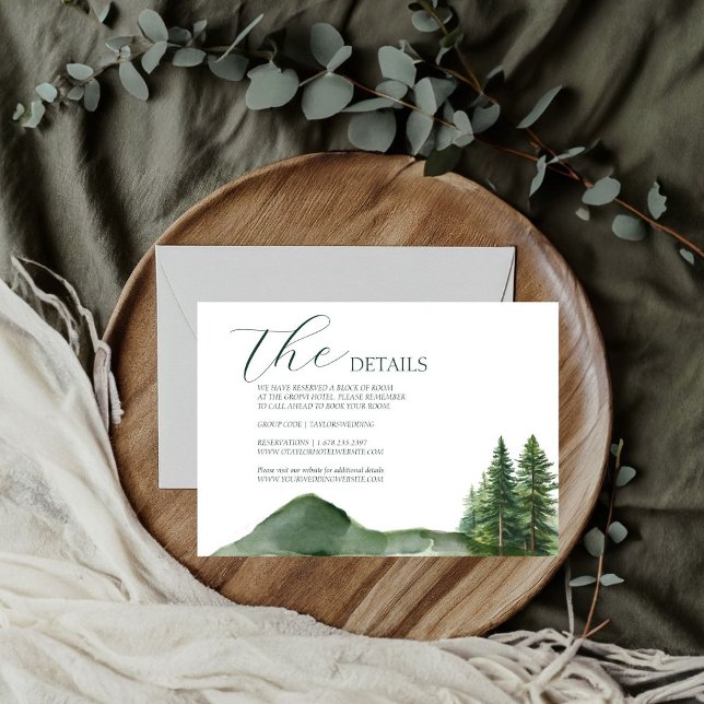 Cartão RSVP Detalhes do casamento da floresta rustic Woodland (Criador carregado)
