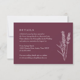 Cartão RSVP Detalhes do Casamento de Flor Silvestre Laranja Qu