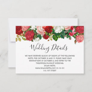 Cartão RSVP Detalhes do Casamento de Rosas Floral Garland
