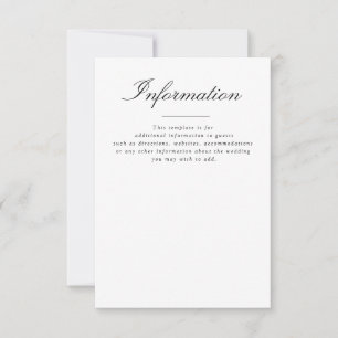 Cartão RSVP detalhes do casamento de tipografia simples