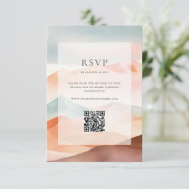 Cartão RSVP Detalhes do Casamento do Deserto Pastel Boho