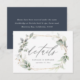 Cartão RSVP detalhes do casamento floral com cores aquáticas d