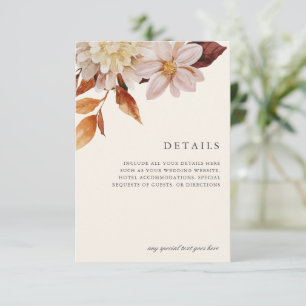 Cartão RSVP Detalhes do Gabinete de Casamento Floral do outono