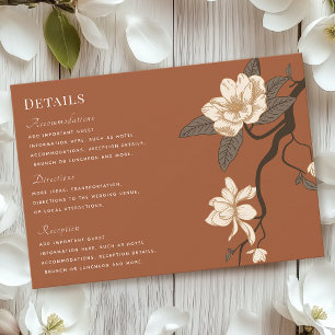Cartão RSVP Detalhes do Terracotta de Casamento da Magnolia Mi