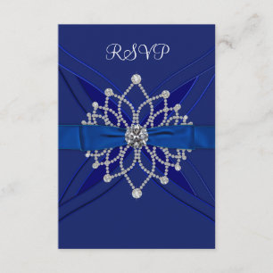 Cartão RSVP Diamantes Royal Blue Sweet Sesseis Aniversários RS