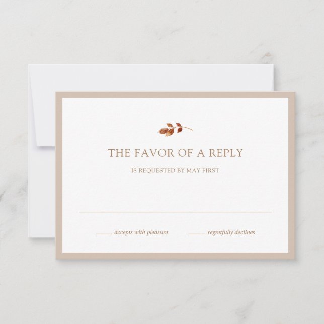 Cartão RSVP Diminuir o tom minimalista (Frente)