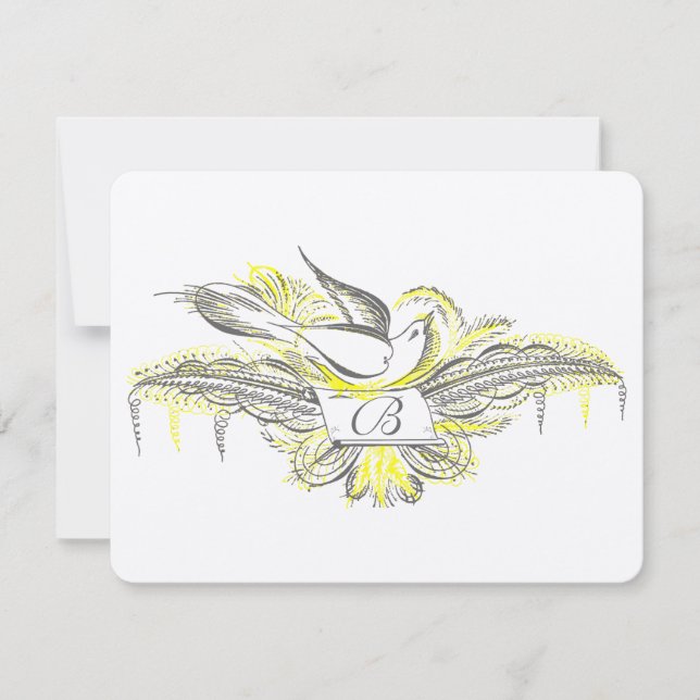 CARTÃO RSVP DINHEIRO VELHO, AVES AMIGOS, (Frente)