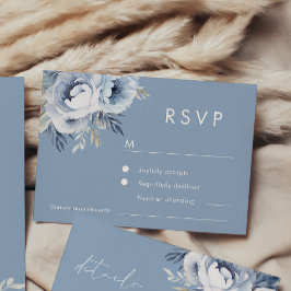 Cartão RSVP Divine Blue Gorgeous Floral Weding
