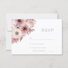 Cartão RSVP Divine Boho Blush & Rosa Weding