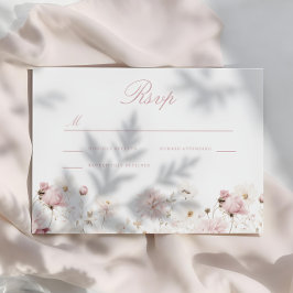 Cartão RSVP Divino Elegância: Casamento Floral do Jardim de Bl