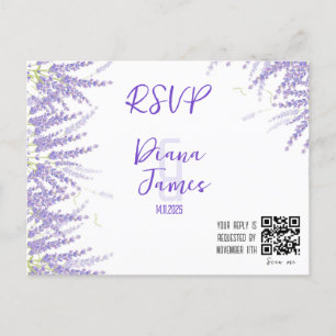 Cartão RSVP do estilo de Lavanda de casamento