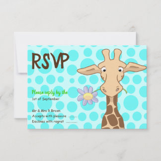 Cartão RSVP do Partido Giraffe