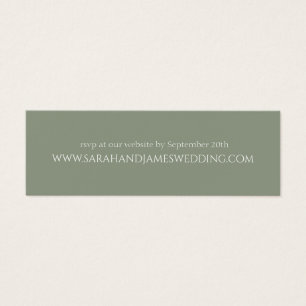 Cartão Rsvp Do Site De Casamento Verde Da Elegante