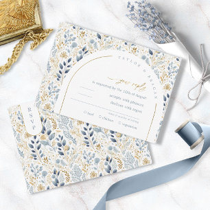 Cartão RSVP Doce Padrão De Casamento Floral ID1045