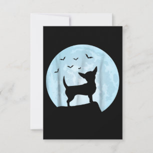 Cartão RSVP Dog Chihuahua do Halloween Trick ou Tret