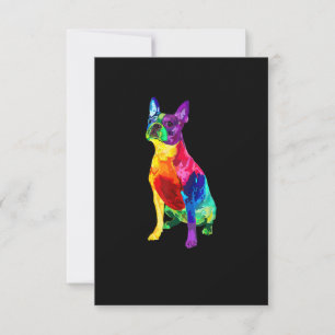 Cartão RSVP Dog Lover Presente Boston Terrier Dog Colorful Bos