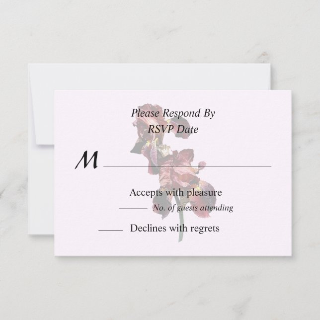 Cartão RSVP Dois Íris Maroon e Amarelo (Frente)
