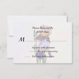 Cartão RSVP Dois Lírios Barbados Um Marrom Outro Roxo