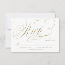 Dourado casamento vintage clássico de caligrafia e