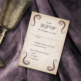Cartão RSVP Dragão Casamento da Fantasia Medieval