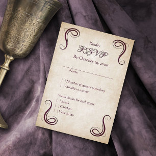 Cartão RSVP Dragão Casamento da Fantasia Medieval