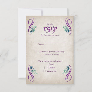 Cartão RSVP Dragon Floral Wedding