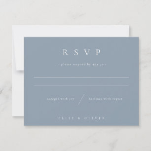 Cartão RSVP Dusty Blue Boho Foto Moderna de Casamento