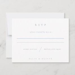 Cartão RSVP Dusty Blue Boho Wedding Modern