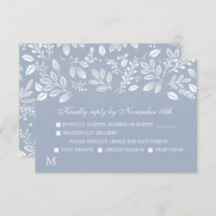 Cartão RSVP Dusty Blue Botanicals Casamento
