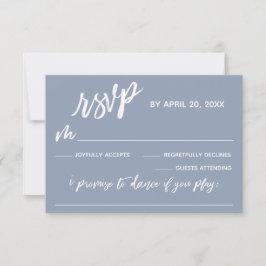 Cartão RSVP Dusty Blue Casual com casamento de solicitação de 
