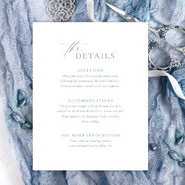 Cartão RSVP Dusty Blue Details Wedding Card