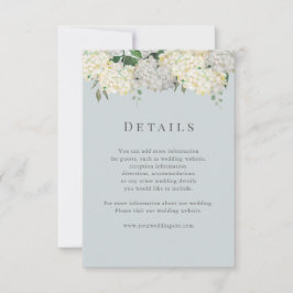 Cartão RSVP Dusty Blue Hydrangea Wedding Details