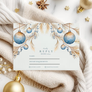 Cartão RSVP Dusty Blue Ornament Weding