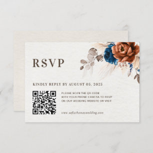 Cartão RSVP Dusty Blue Pastel Pink hydrangea Floral Casamento 