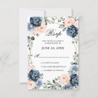 Dusty Blue Peach Blush Casamento Geométrico Floral