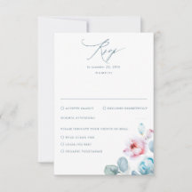 Dusty Blue Pink Flowers Elegante Casamento Sonhoso