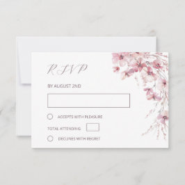 Cartão RSVP Dusty Pink Boho Floral Wedding