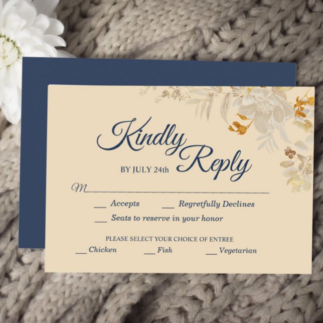 Cartão RSVP Dusty Rosa Autumn Boho escolha da refeição de casa (Criador carregado)