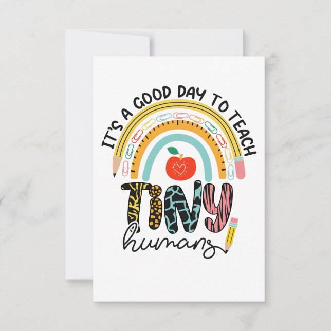 Cartão RSVP É Um Bom Dia Ensinar Humanos Pequenos, Sem 1/2 (Frente)