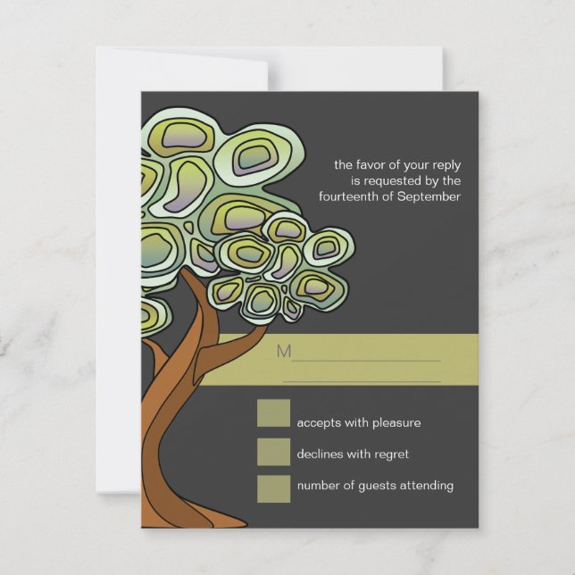 Cartão RSVP Eco Tree Wedding Response Card (Frente)