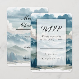 Cartão RSVP Ecos Através dos Pinheiros Nebulosos Casamento