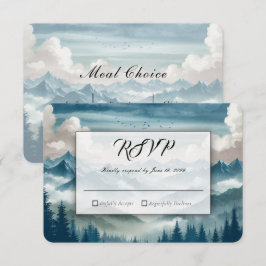 Cartão RSVP Ecos Através dos Pinheiros Nebulosos Casamento