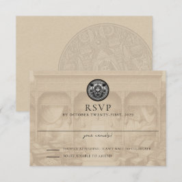 Cartão RSVP Egypt Passport Wedding Response Card