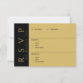 Cartão RSVP Elegância Dourada-Casamento-