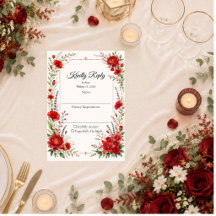 Elegância Floral Escarlate Romântica Casamento